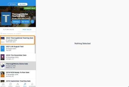 APP - SELECT A SALE