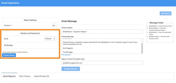 PORTAL - BOOK & SESSION SETTINGS