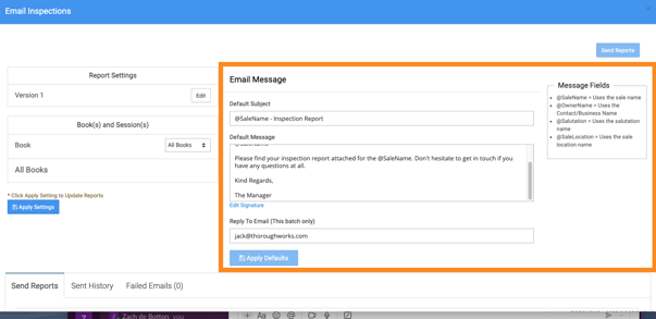 PORTAL - EMAIL SETTINGS 